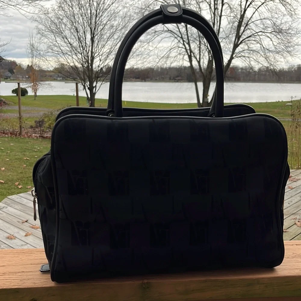Etienne Aigner Black Monogram Satchel